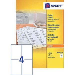 Avery - Etiket avery dp004-100 105x149mm wit 400 stuks | Doos a 100 vel