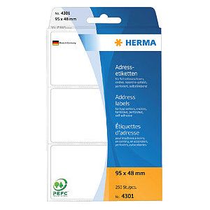 HERMA - Etiket herma adres 4301 95x48mm 250 stuks zig-zag | Blister a 250 etiket