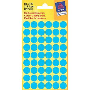 Avery Zweckform - Etiket az 3142 rond 12mm blauw 270 stuks | Pak a 5 vel