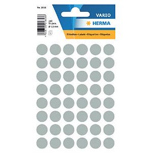 HERMA - Etiket herma 1858 rond 13mm grijs 240 stuks | Blister a 5 vel | 10 stuks