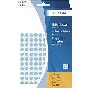 Herma - Étiquette Herma 2213 autour de 8 mm Blue 5632 Pieces | Blister une feuille de 32