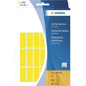 HERMA - Etiket herma 2361 13x40mm geel 896 stuks | Blister a 32 vel