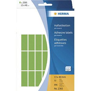 HERMA - Etiket herma 2365 13x40mm groen 896 stuks | Blister a 32 vel