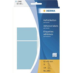 HERMA - Etiket herma 2493 52x82mm blauw 128 stuks | Blister a 32 vel