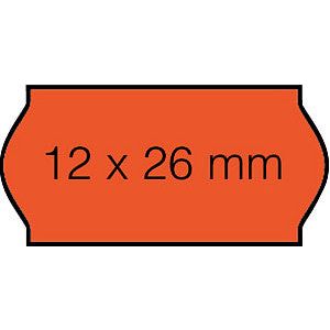 Etiquette de prix 12x26mm Open-Data C6 rouge fluor permanent | 36 pièces