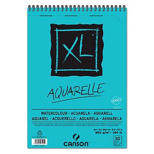 CANSON - Aquarelle Bloc CANSON XL A4 30V 300GR SPIRAL | Morceau de 30 feuilles