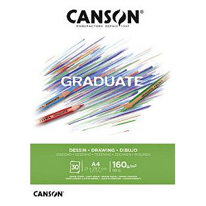 Canson - Tekenblok canson grad des a4 30v 160gr | 1 stuk
