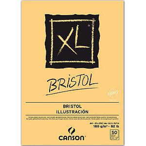 Canson - Zeichnen von Block Canson XL Bristol A4 50V 180gr | Außenschachtel ein 5 -Stück x 50 Blatt