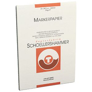 Bloc marqueur Schoellershammer A4 75gr blanc | 10 morceaux