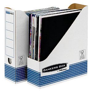 Cassette magazine Bankers Box System A4 blanc bleu