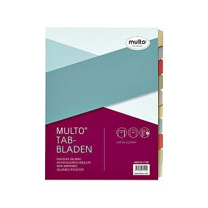 Multo - Tabbladen multo 7311730 a4 23r karton 10dlg ass | 1 stuk