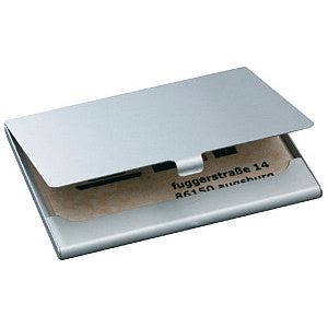 Sigel - Visitekaartetui sigel 2x15krt 91x58mm twin zilver | 1 stuk