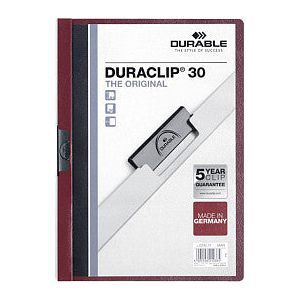 Durable - Klemmap durable 2200 a4 pl/tr 3mm aubergine | 1 stuk | 25 stuks