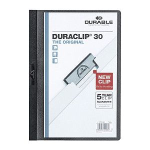 Durable - Klemmap durable 2200 a4 pl/tr 3mm zwart | 1 stuk