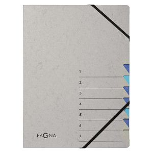 Chemise de tri Pagna Easy A4 7 onglets gris/bleu