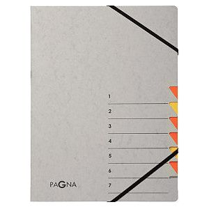 Chemise de tri Pagna Easy A4 7 onglets gris/orange