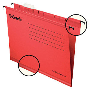 Dossier suspendu Esselte Classic folio fond en V rouge | 25 pièces