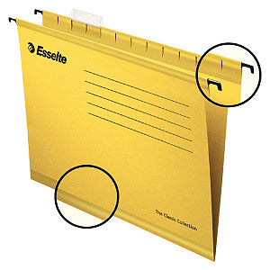 Dossier suspendu Esselte Classic folio fond en V jaune | 25 pièces