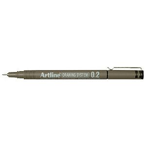 Artline - Fineliner Artline Technical 0,2mm schwarz | Außenschachtel ein 12 Stück
