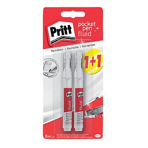 Pritt - Correction Fluid 8 ml 1 + 1 | Blister un 2 pièces | 5 pièces