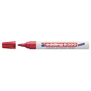 Edding - Viltstift edding 8300 industrie rond 1-3mm rood | Omdoos a 10 stuk