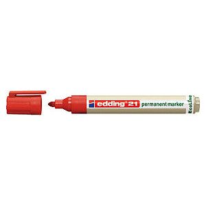 Stylo feutre edding 21 Eco rond rouge 1.5-3mm | 10 morceaux