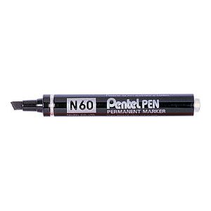 Pentel - Viltstift pentel n60 schuin 1.2-6mm zwart | Omdoos a 12 stuk