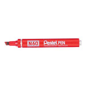 Pentel - Viltstift pentel n60 schuin 1.2-6mm rood | Omdoos a 12 stuk