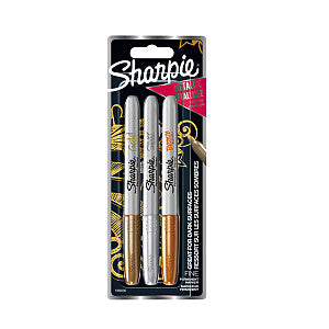 Sharpie - Viltstift ie f metallic assorti | Blister a 3 stuk