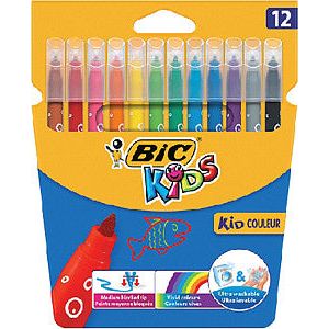 Marqueur de couleur BicKids kid couleur étui 12 assortis - Ultra lavable