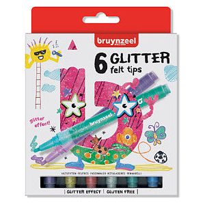 Bruynzeel - Felt-steft Brynzeel Kids Glitter Ass | Blister une pièce à 6 ans | 6 morceaux