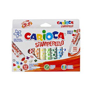 Feutres Carioca stamping pen 2 en 1 set de 12 couleurs