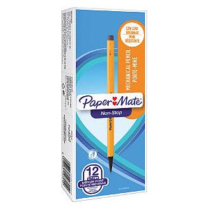 Paper Mate - Vulpotlood papermate non stop hb geel  | 12 stuks
