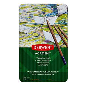 Derwent - Kleurpotlood derwent academy aquarel ass | Blik a 12 stuk