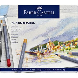 Faber Castell - Kleurpotlood faber-castell gf aquarel 24st assorti | Blik a 24 stuk
