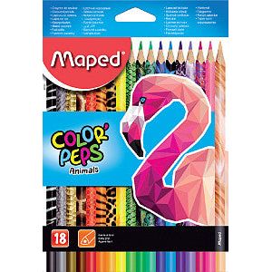 Mappé - Colord Crayed Maped Color'Pepps Animals Set 18st | Blister une pièce de 18