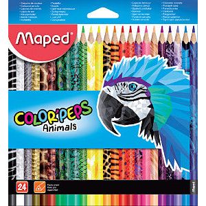 Mappés - Colored Curned Maped Color'Pepps Animals Set 24st | Blister une pièce de 24