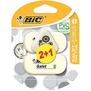 BIC - GUM BIC GALET PVC Free 3 Formates | Blister un 3 pièces