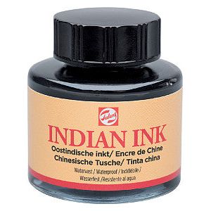 Talens - Oostindische inkt 30ml zwart | Omdoos a 3 flacon x 1 stuk