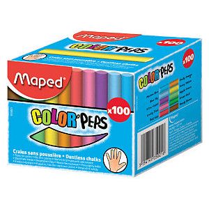 Maped - Schoolbordkrijt maped color'peps ds 100st assorti | Doos a 100 stuk