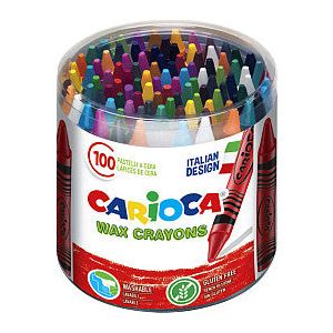 Carioca - Waskrijt carioca maxi pot 100 stuks assorti | Pot a 100 stuk