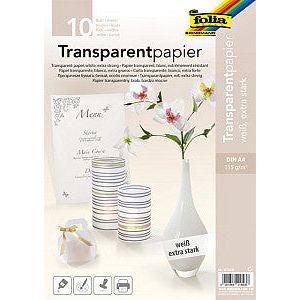 Folia Paper - Transparant papier folia a4 115gr 10 vel wit | Pak a 10 vel