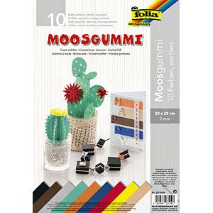 Folia Paper - Foam folia 20x29cm basic 10 kleuren | Pak a 10 vel