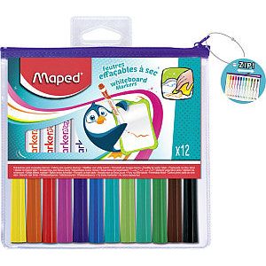 Mappé - Felt -Tip Pen Maped MarkerPeps Whiteboard 12st | Blister un 12 pièces