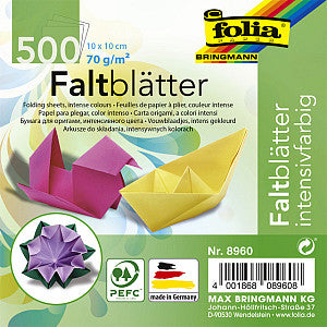Folia Paper - Origami pap folia 70gr 10x10cm 500 vel assorti kl | Pak a 500 vel