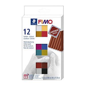 Fimo Staedtler - Klei fimo leather effect assorti | Set a 12 stuk
