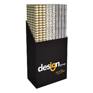 IG design - Inpakpapier design group party chique 200x70cm ass | Omdoos a 60 rol x 1 stuk