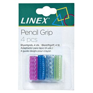 Linex - Grip voor pen- en potlood linex assorti | Pak a 4 stuk