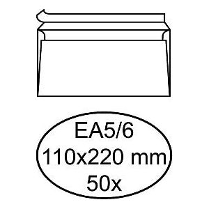 Hermes - Envelop hermes bank ea5/6 110x220 zk 50st wit | Pak a 50 stuk | 10 stuks