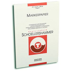 Schoellershammer - Markerblok sh a3 75gr wit | Stuk a 75 vel | 10 stuks